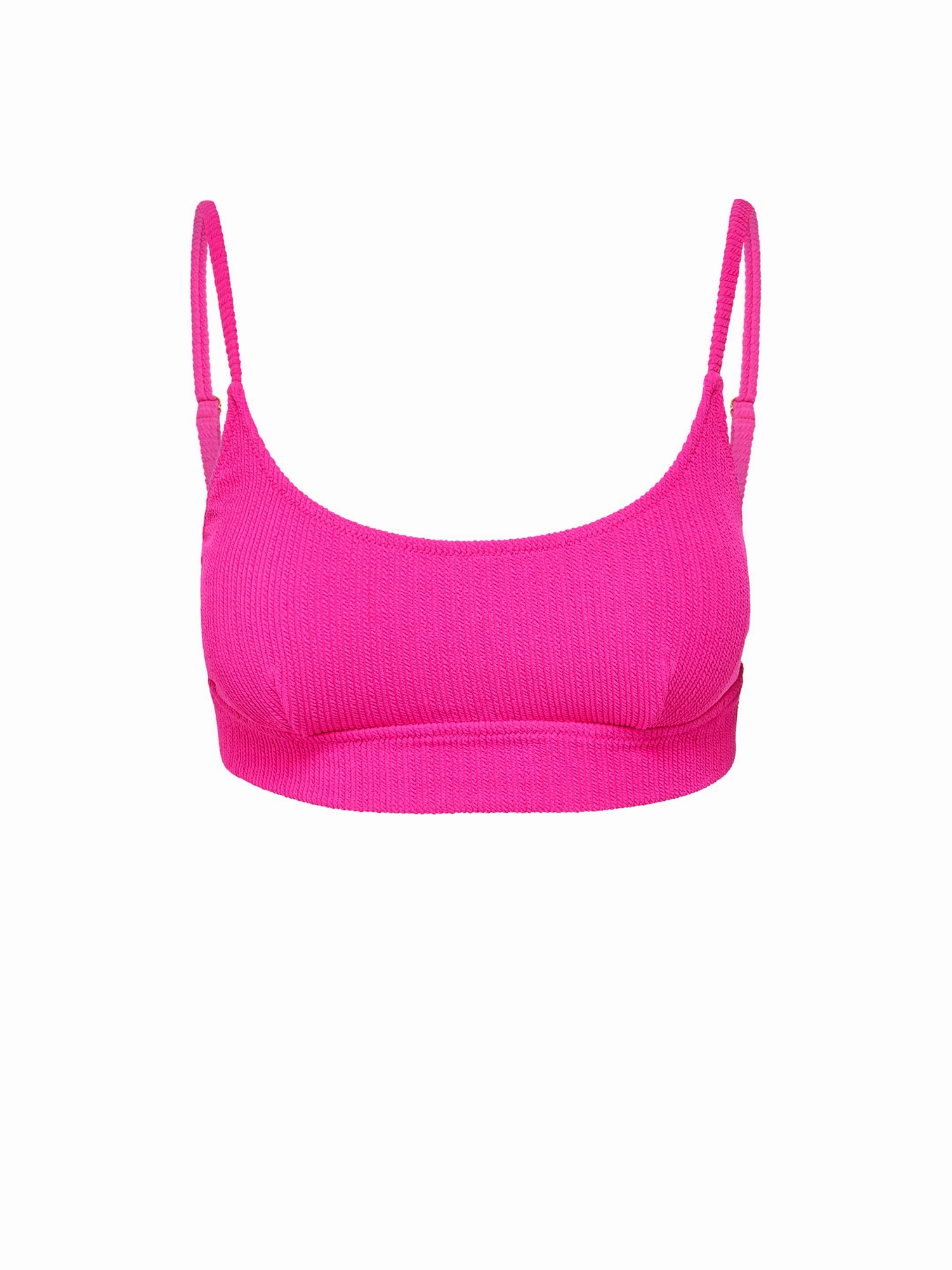Erika Top Shocking Pink Textured Stripe high waist swimwear women, swimsuit for women beachwear