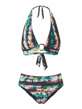 Erin Top   Classic Midrise Bottom in Bimini Sky bikini bottom with tie sides, swim top for sunbathing