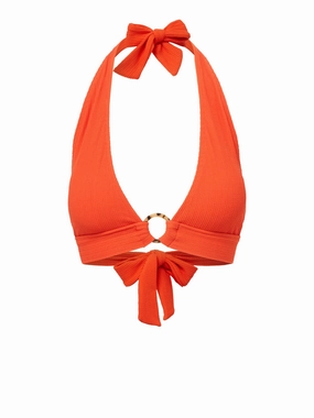 Erin Top In Flame Texture strapless swimwear tops, lightweight swim tops