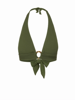Erin Top Olive Texture fashionable beach swimwear, modern womens bikinis