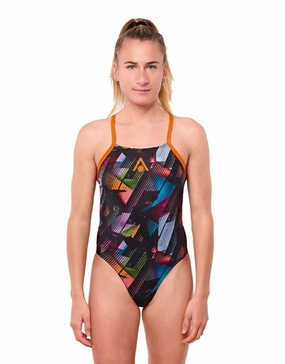 Essential Tie Back Swimsuit - Multicolour/Navy minimalistic swimsuits women, sleek swimwear styles