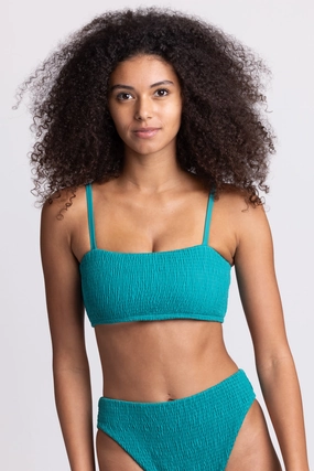 Eva Smocked Bikini Top - Palm inclusive swimwear styles, all season swimwear options