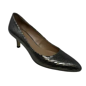Faux Snakeskin Metallic Shoes Heels Kitten By Franco Sarto In Bronze, Size: 8.5 franco sarto