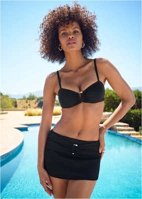 Fierce Ring Bikini Top - Black Beauty swimwear with tummy control, elegant swimsuits for women
