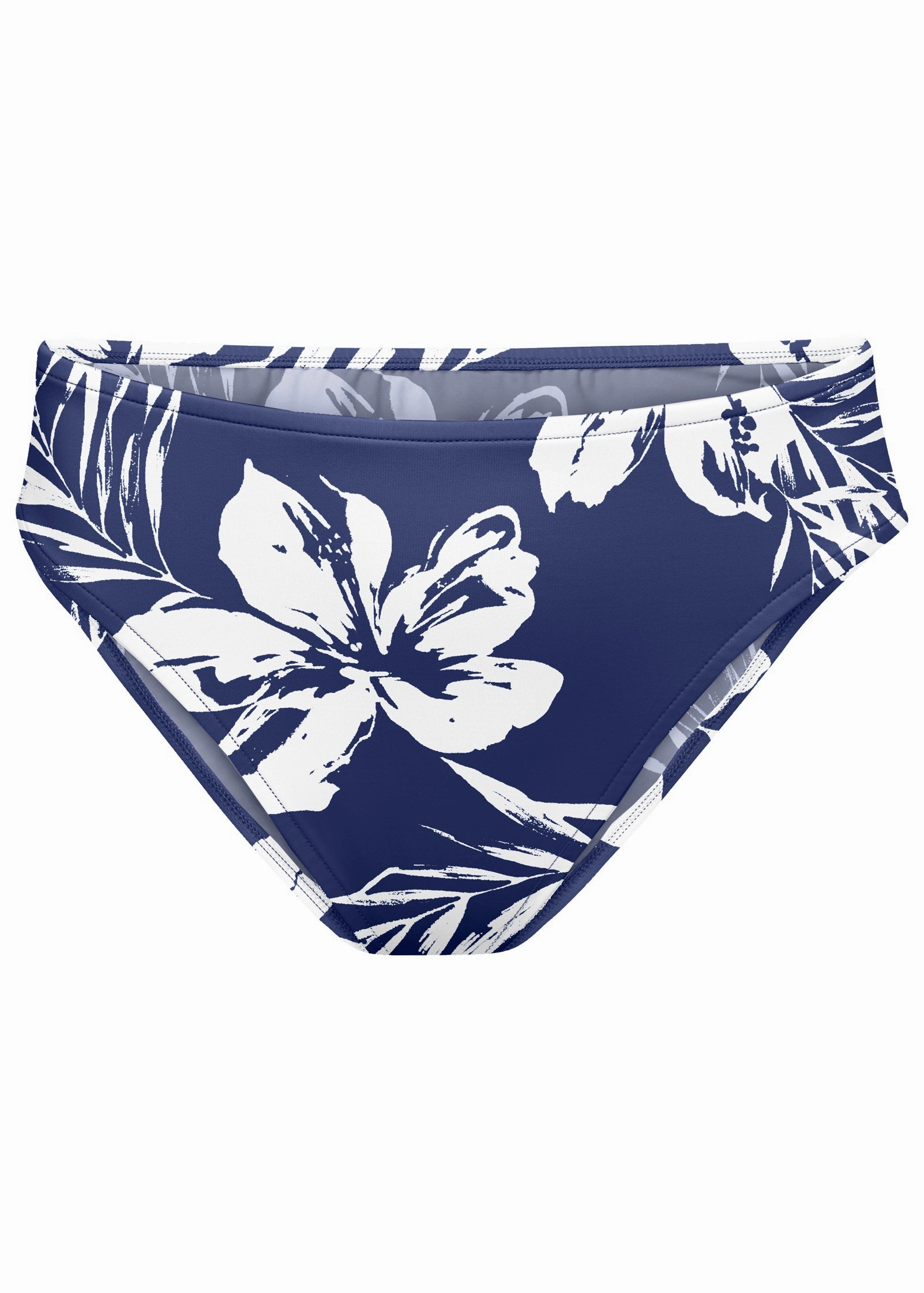 Fiji Moderate Bottom - Navy Blue Hibiscus