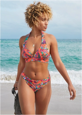 Fiji Moderate Bottom - Tropical Sunset All-Over modest swim bottoms women, comfortable bikini bottoms