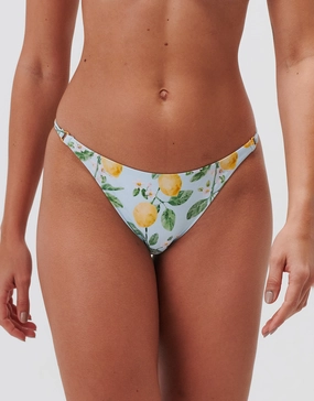 Fior di Limone Ring Detail Bikini Pant - Sorrento Sky adjustable swim bottoms women, flattering bikini bottoms