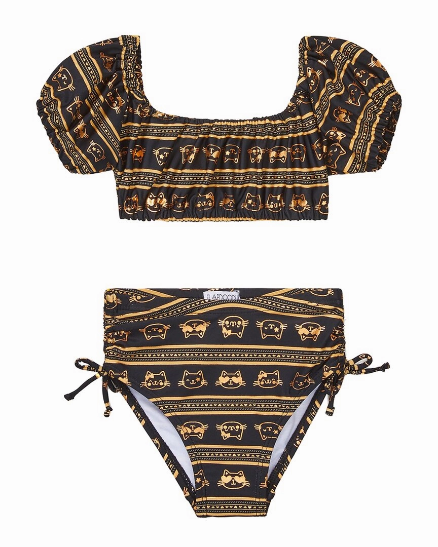 Flapdoodles girls  Peasant Crop Top 2pc Swimsuit, 2T stylish teen girl swimsuits, teen girls swimwear sets