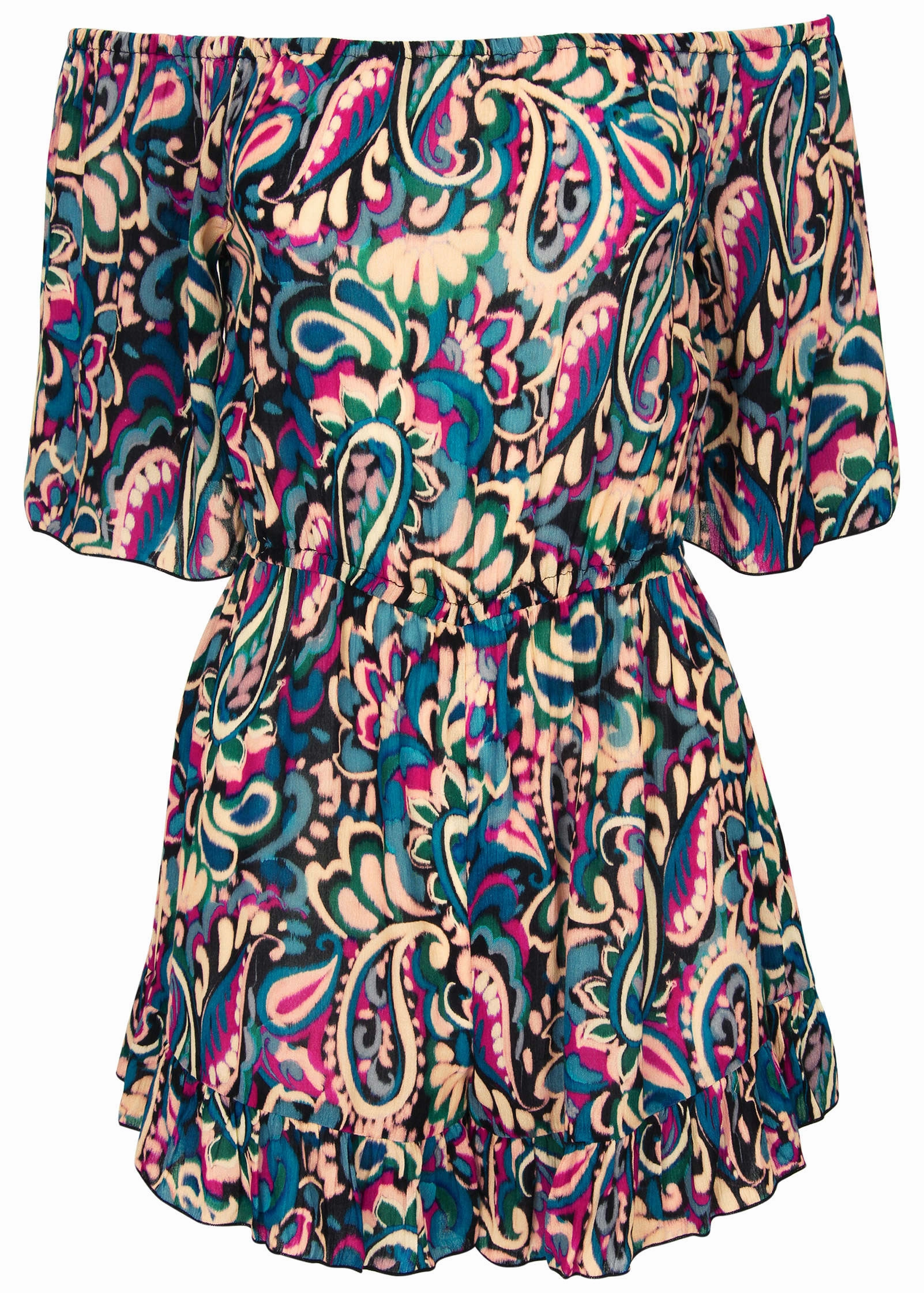 Flirty Cover-Up Romper - Fuzzy Paisley