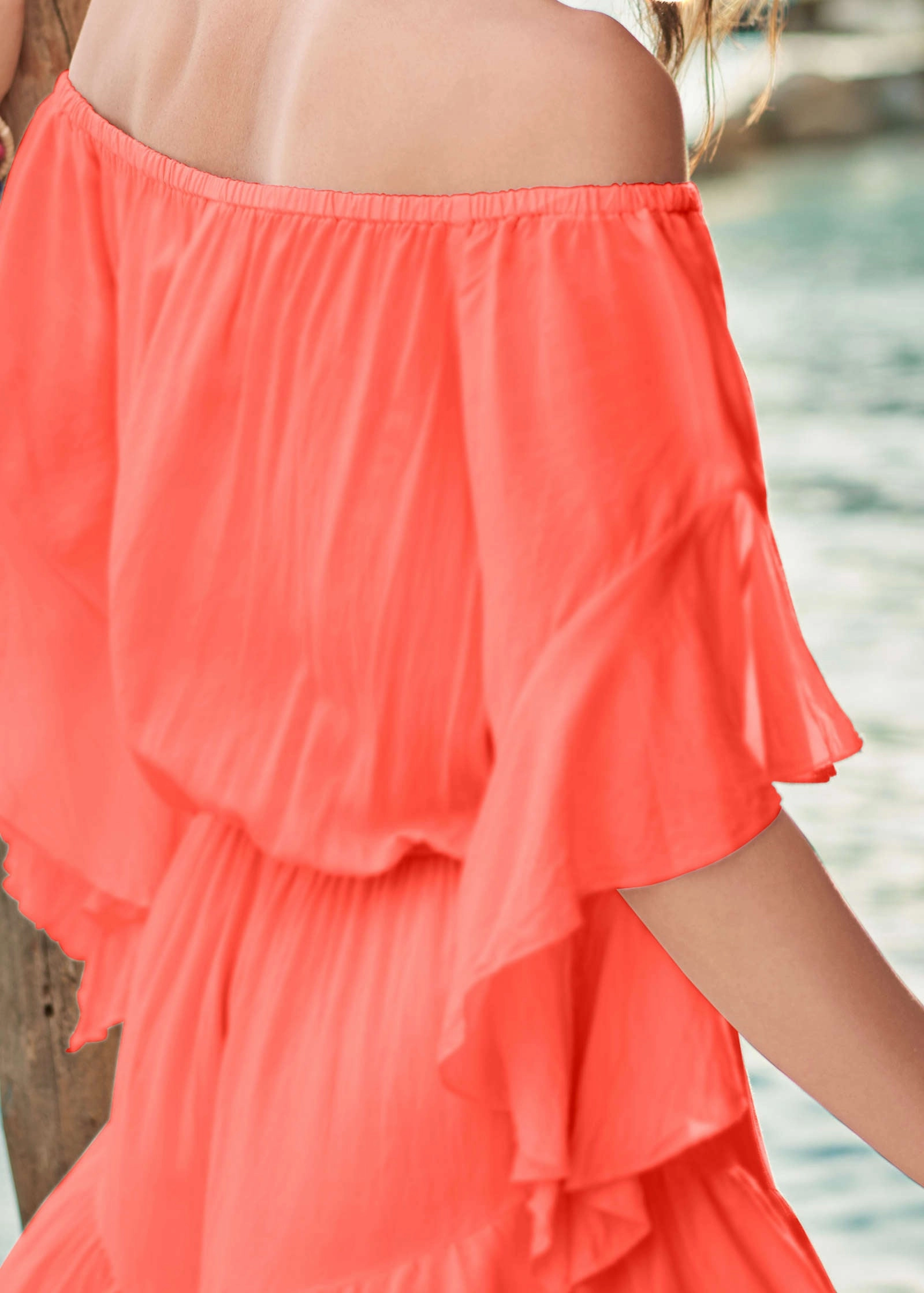 Flirty Romper Cover-Up - Coral Bright