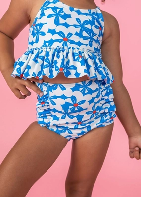Flowerworks | Mini Down in Front Ruffle Bottoms girls full coverage swimwear, kids swimwear for pool
