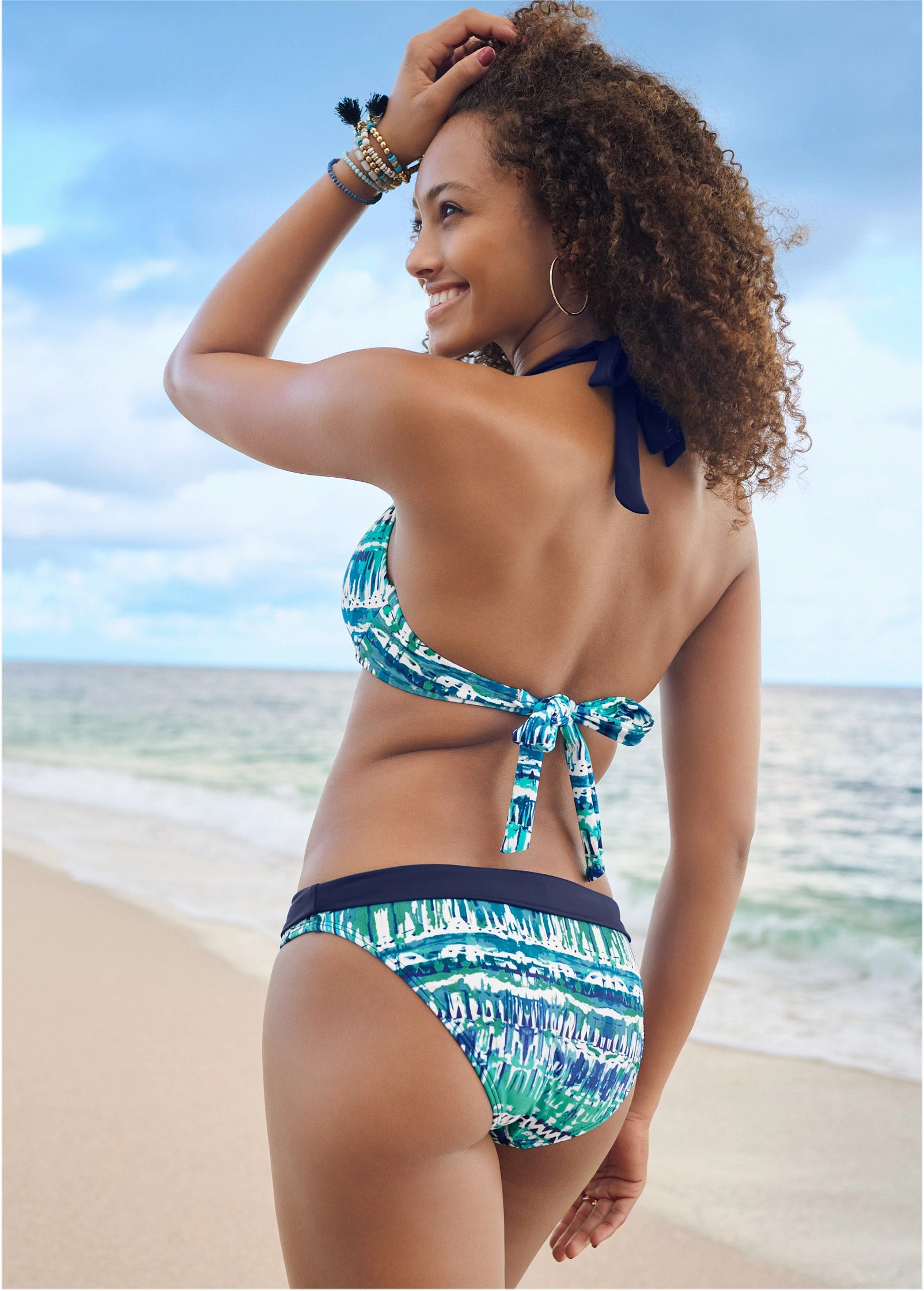 Fold Waist Bikini Bottom - Beach Cove