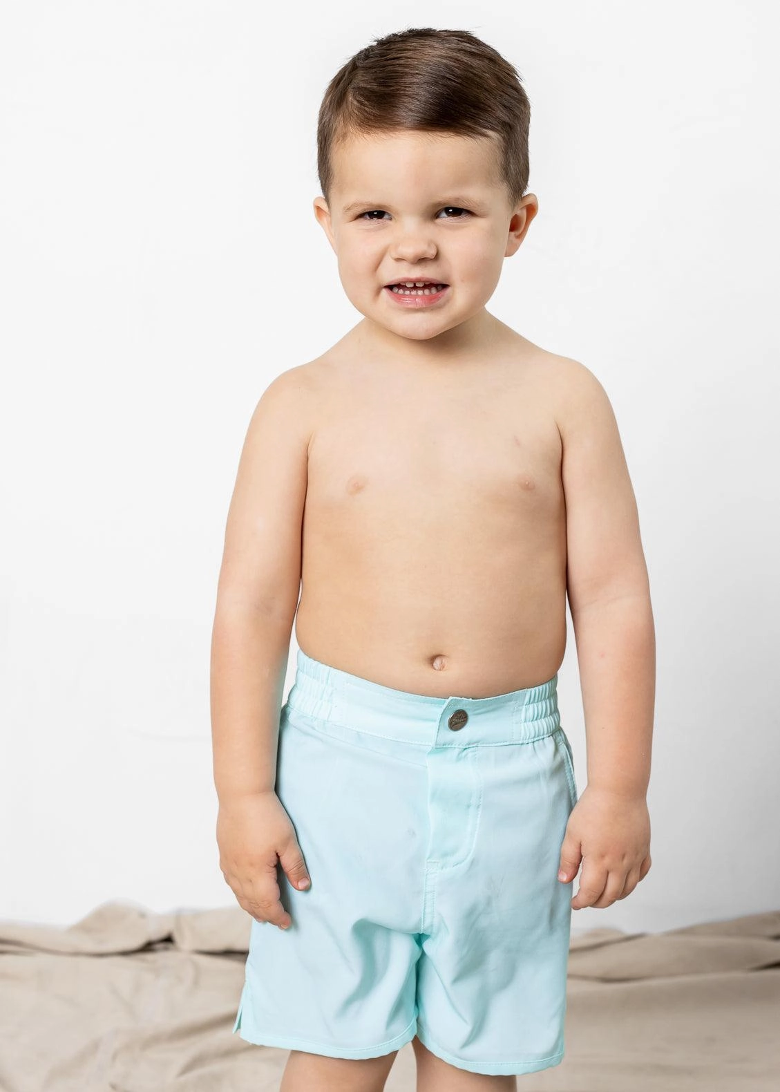 Fresh Mint | Mini Boardies boys summer swimwear, boys rash guard swim sets