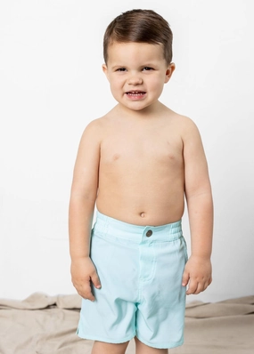 Fresh Mint | Mini Boardies boys summer swimwear, boys rash guard swim sets