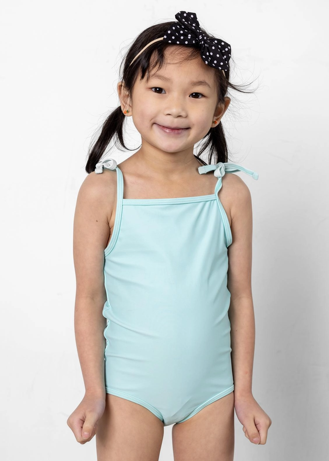 Fresh Mint | Mini Simply One-Piece girls full coverage swimwear, kids swimwear for pool