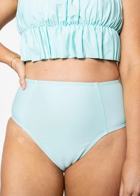 Fresh Mint | Up High Bottoms elastic waistband swim bottoms, mix-and-match bikini bottoms