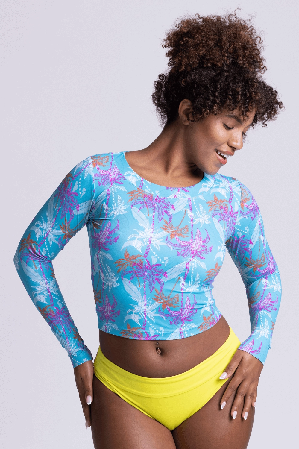 Freya Long Sleeved Crop Rashie - Surfside