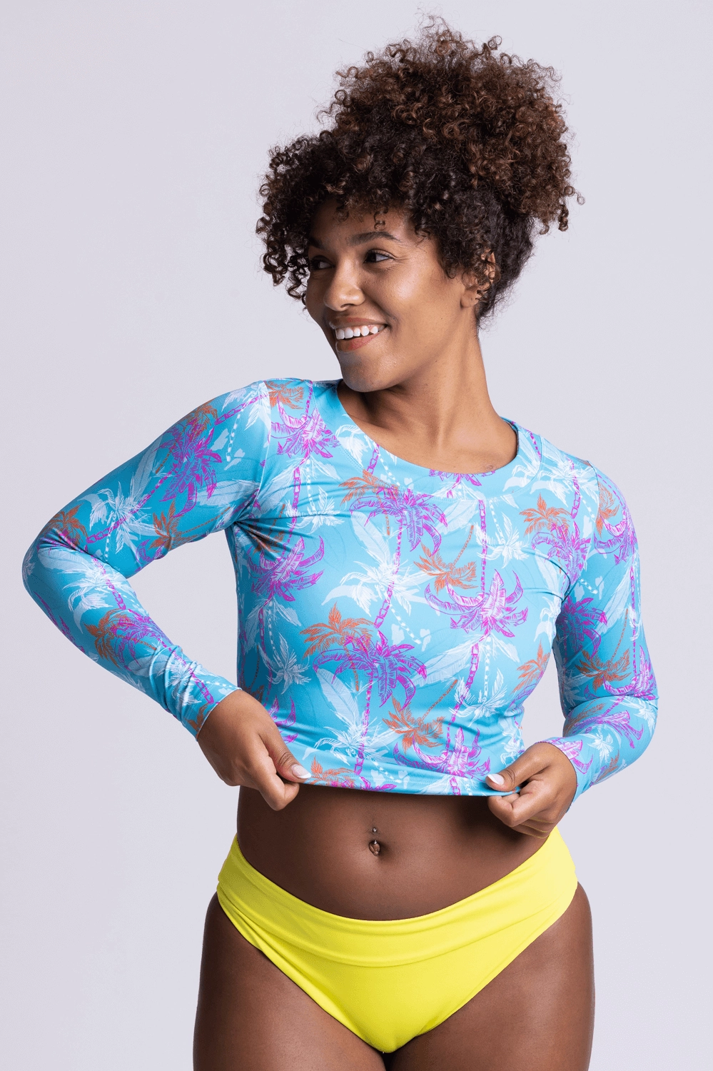 Freya Long Sleeved Crop Rashie - Surfside