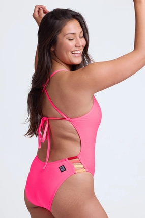 Gavin 2 One Piece Swimsuit - Hot Pink Contrast all purpose swimwear, comfortable swimwear for everyone