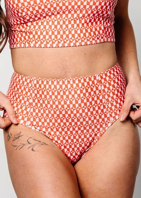 Geometric | Up High Bottoms elastic waistband swim bottoms, mix-and-match bikini bottoms