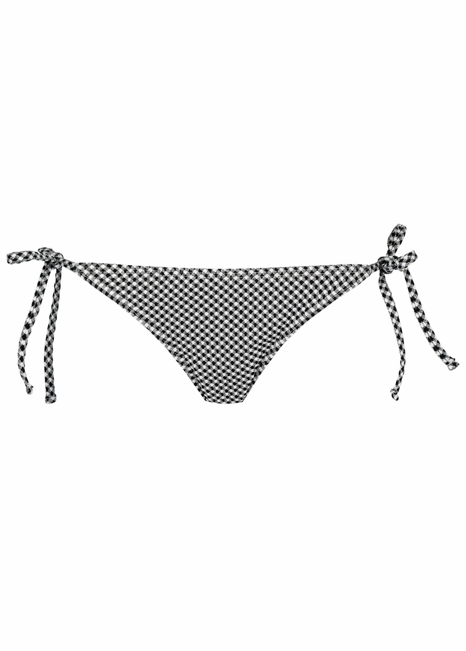 Gingham Miami Tie Side Moderate Bottom - Black & White