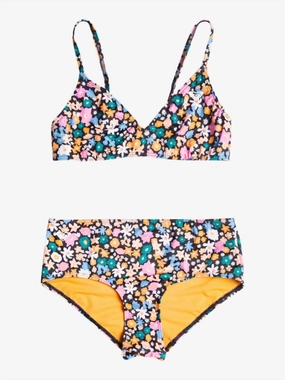 Girl's 7-16 Active Joy Triangle Two Piece Bikini Set In Multi cute swimsuits for teen girls, modest teen swimwear