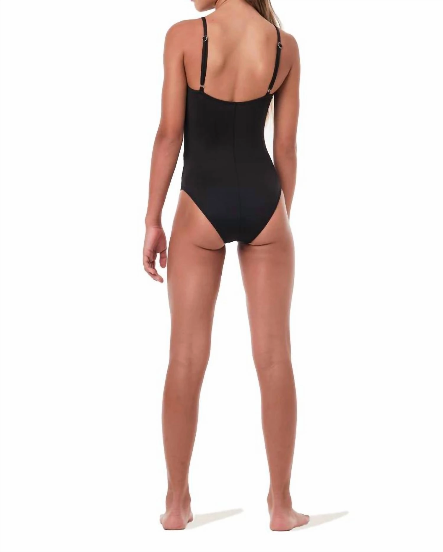 Girl's Cutout One Piece Swimsuit In Black