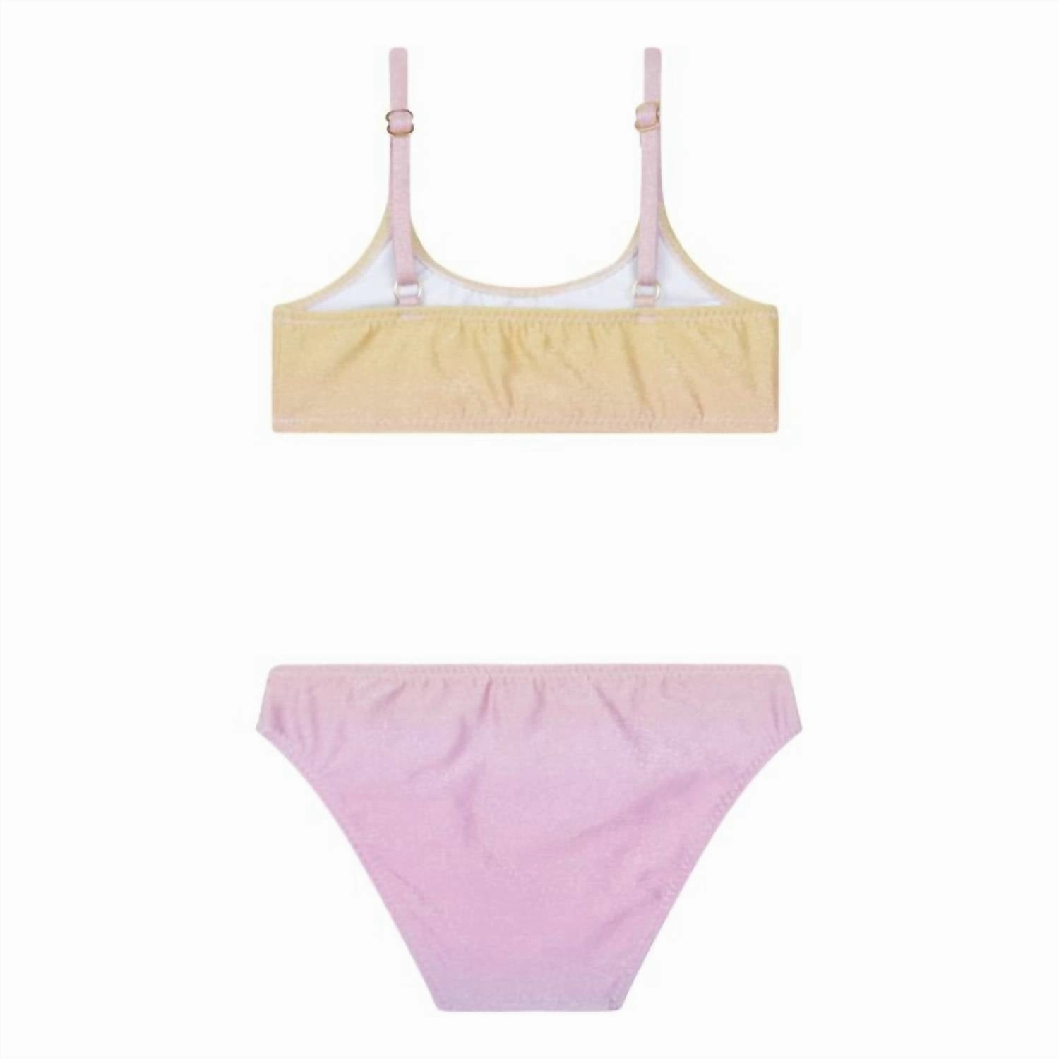 Girl's Gradient Printed Bikini Set In Multi Color