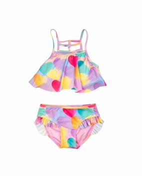 Girl's Hermosa Bikini Set In Happy Hearts stylish teen girl swimsuits, teen girls swimwear sets
