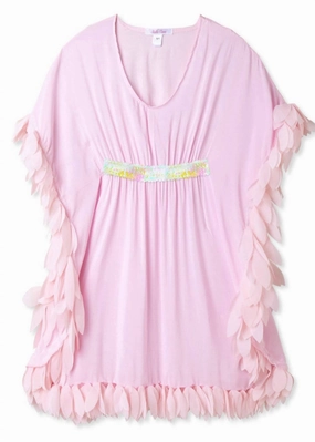 Girl's Petal Poncho With Sequin Belt In Pink stylish teen girl swimsuits, teen girls swimwear sets
