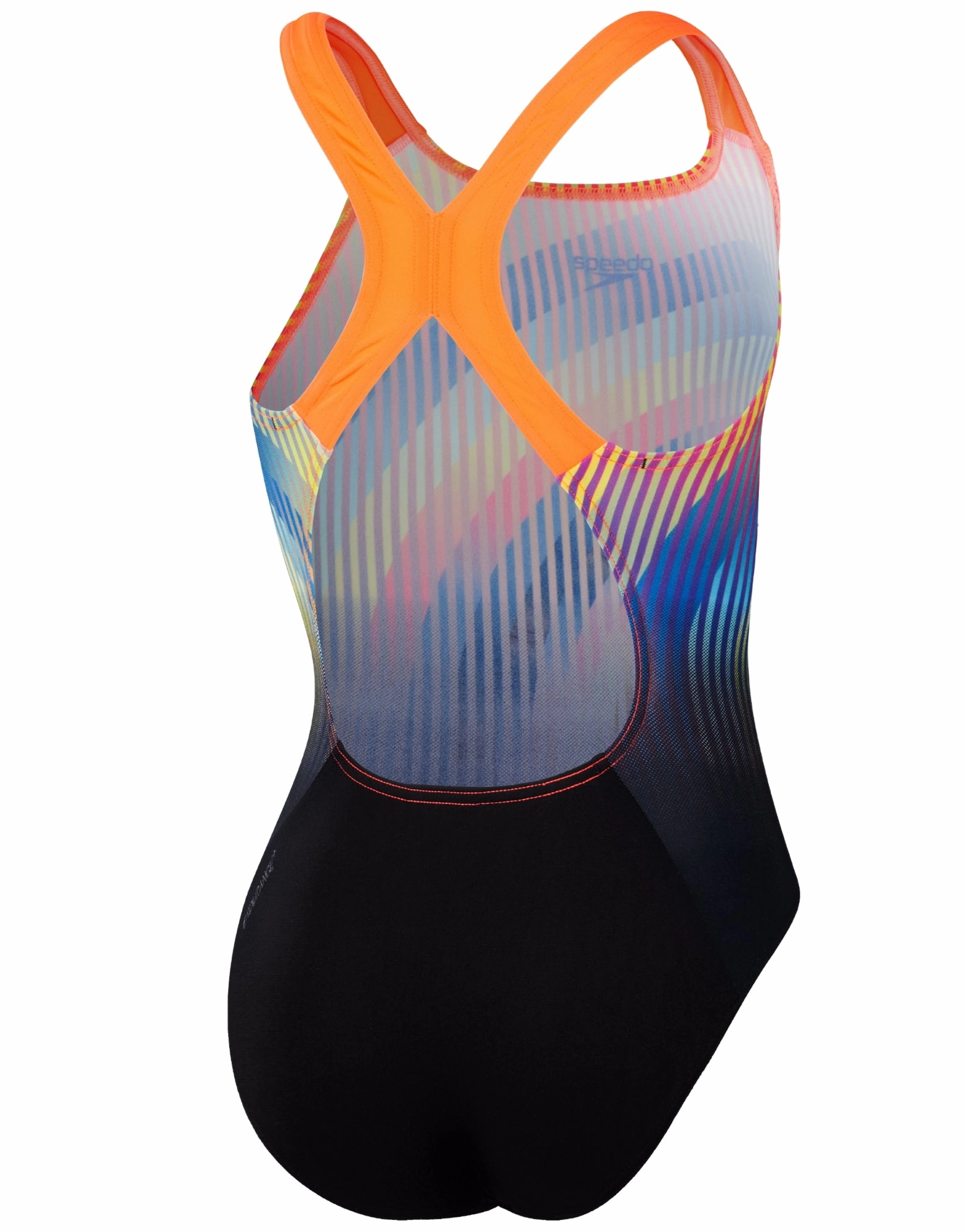 Girls Digital Placement Powerback Swimsuit - Black/Red