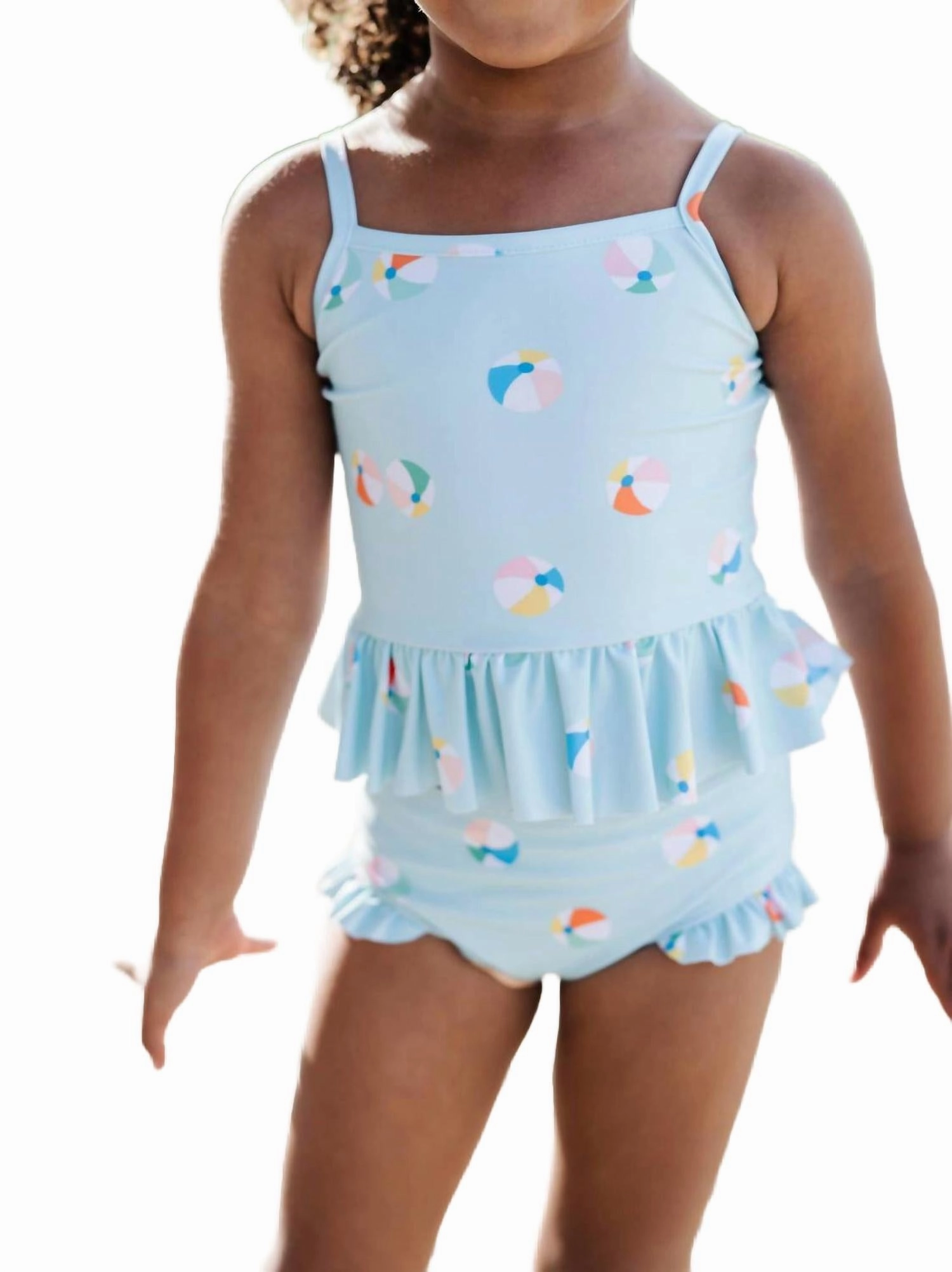 Girls Emma Swim Upf 50 2-Piece Swimwear In BeachBall