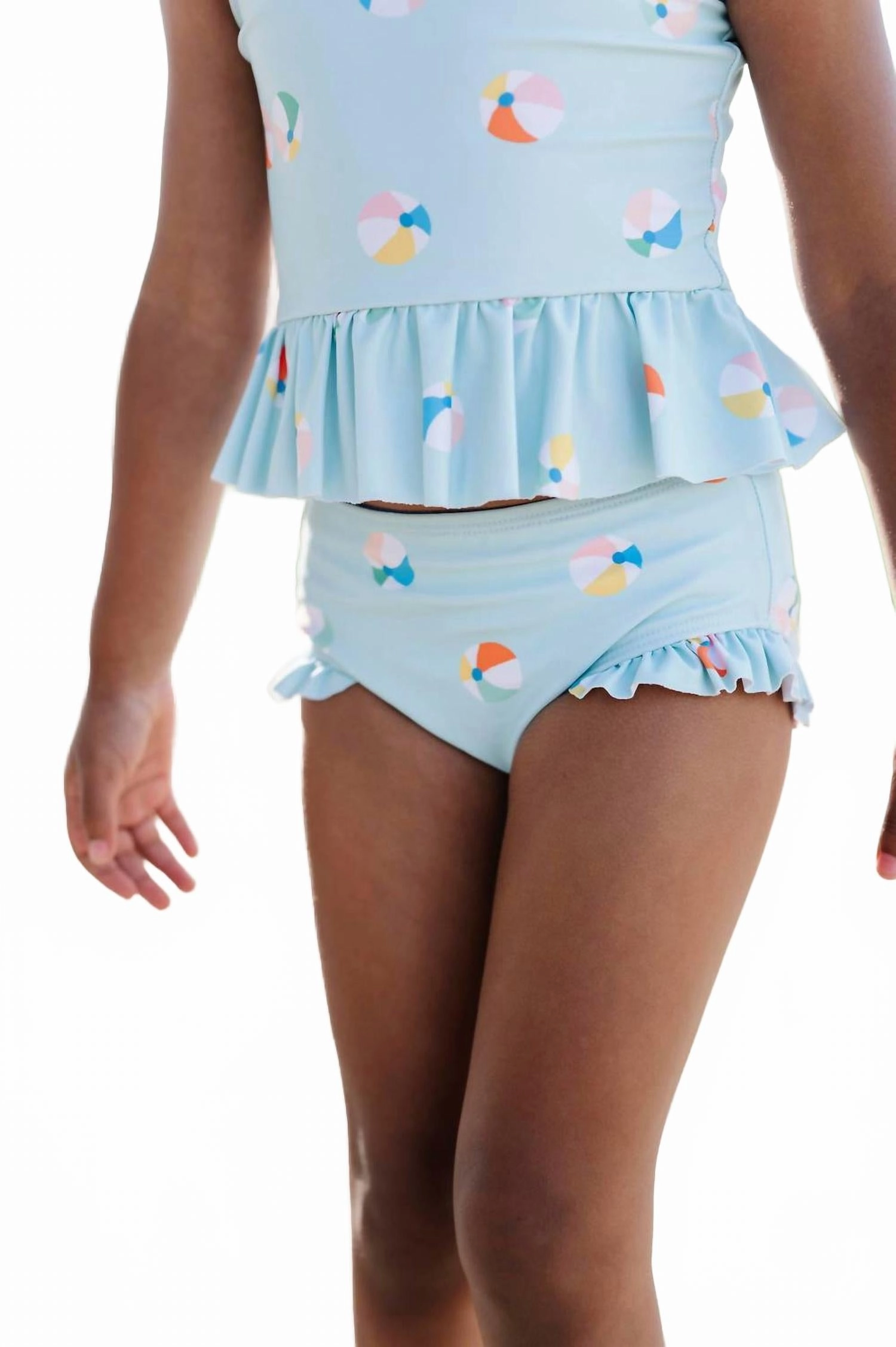 Girls Emma Swim Upf 50 2-Piece Swimwear In BeachBall stylish teen girl swimsuits, teen girls swimwear sets