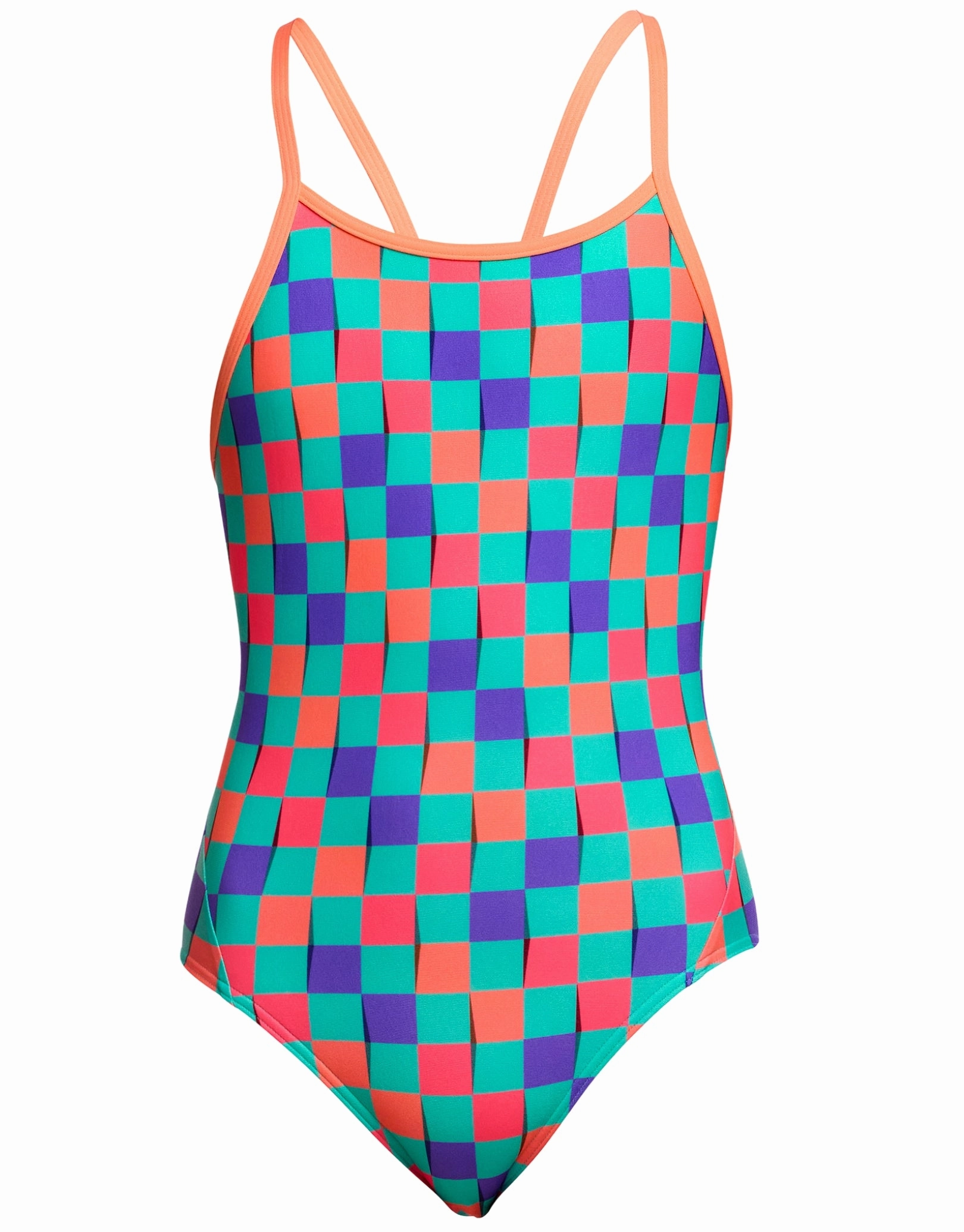 Girls Flip Flop Diamond Back Swimsuit - Multi