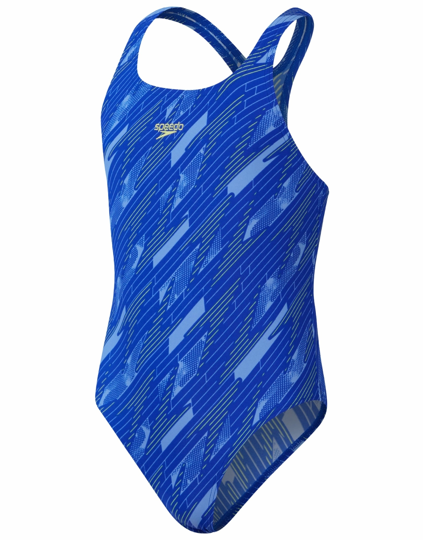 Girls Hyperboom Allover Medalist Swimsuit - Navy/Blue girls swimwear one piece, girls rash guard swim set