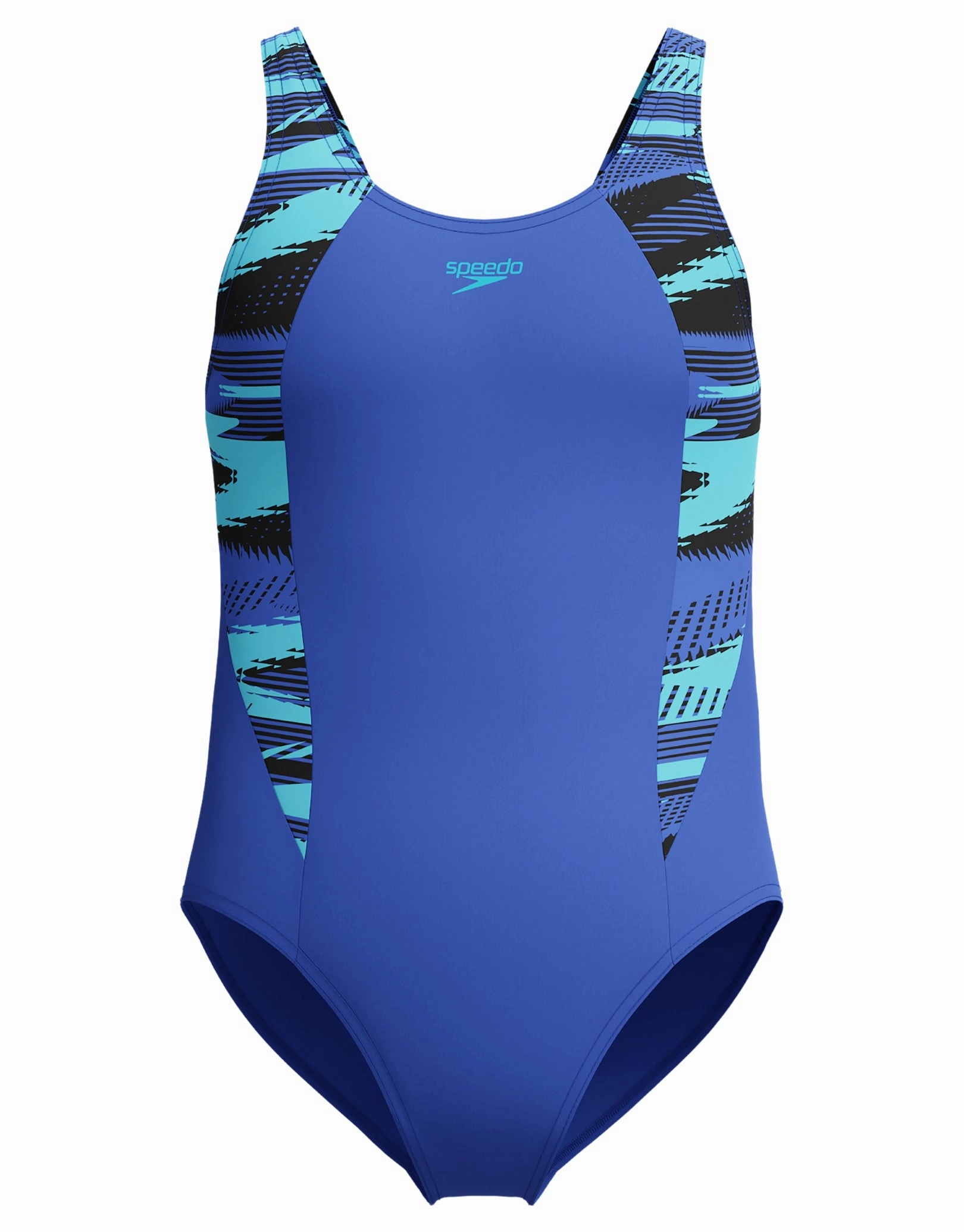 Girls Hyperboom Splice Muscleback Swimsuit - Blue girls swimwear one piece, girls rash guard swim set