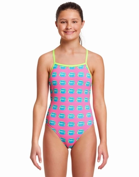 Girls Kiss Kiss Strapped In Swimsuit girls swimwear one piece, girls rash guard swim set
