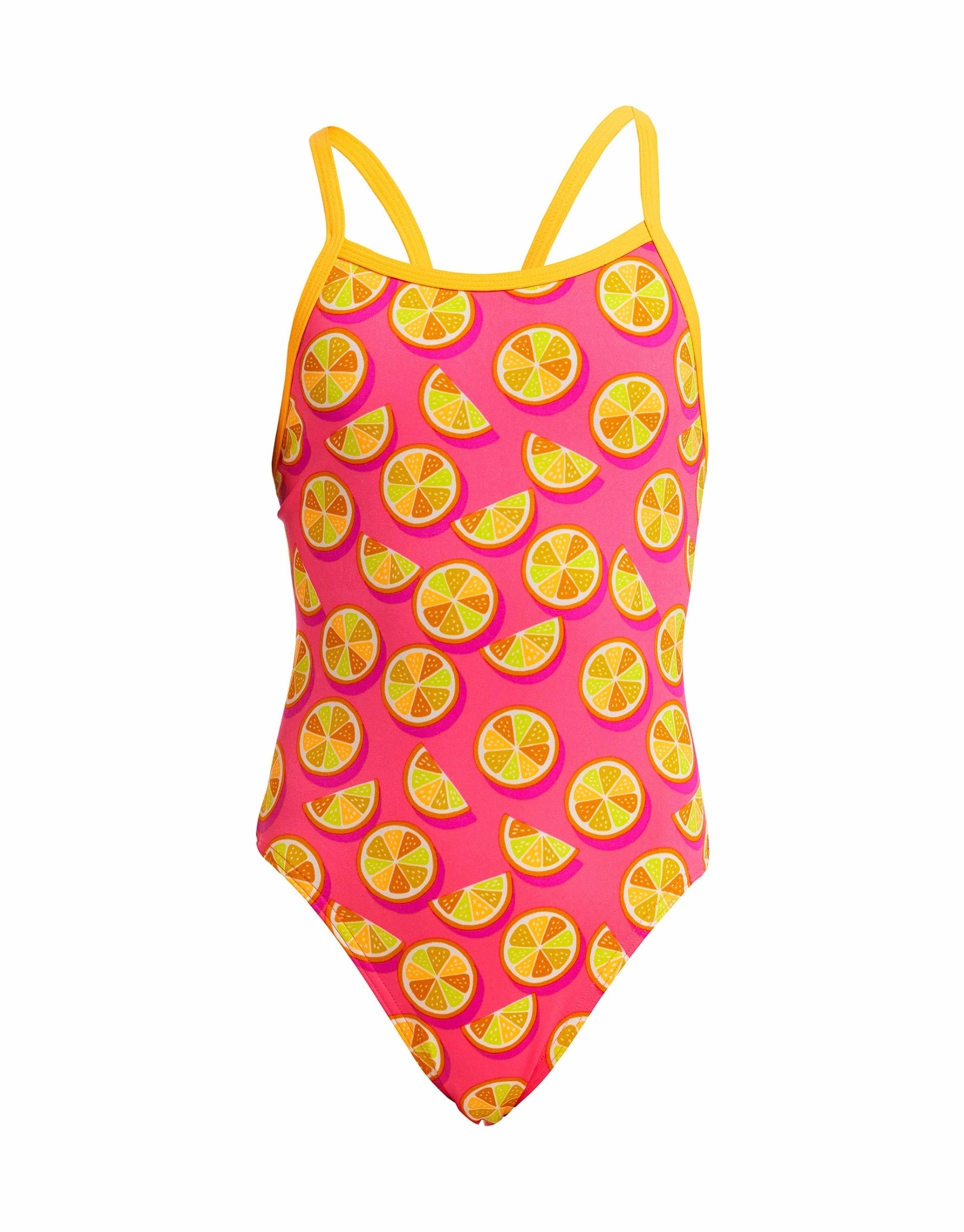Girls Mark Spritz Single Strap Swimsuit - Pink/Yellow