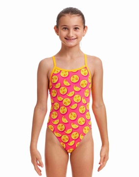 Girls Mark Spritz Single Strap Swimsuit - Pink/Yellow girls swimwear one piece, girls rash guard swim set