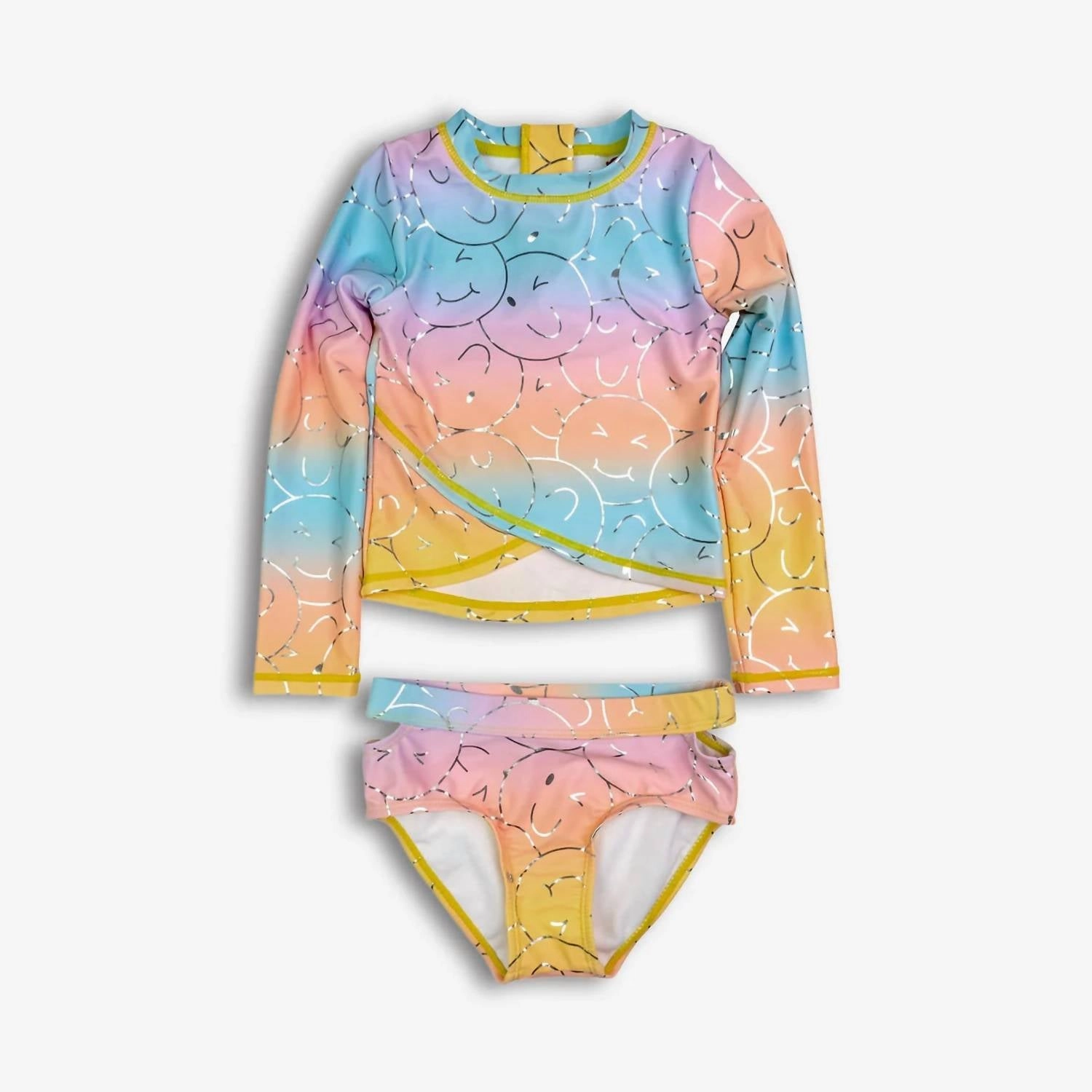 Girls Oceana Rash Guard Bikini Set In Summer Joy
