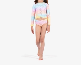 Girls Oceana Rash Guard Bikini Set In Summer Joy stylish teen girl swimsuits, teen girls swimwear sets