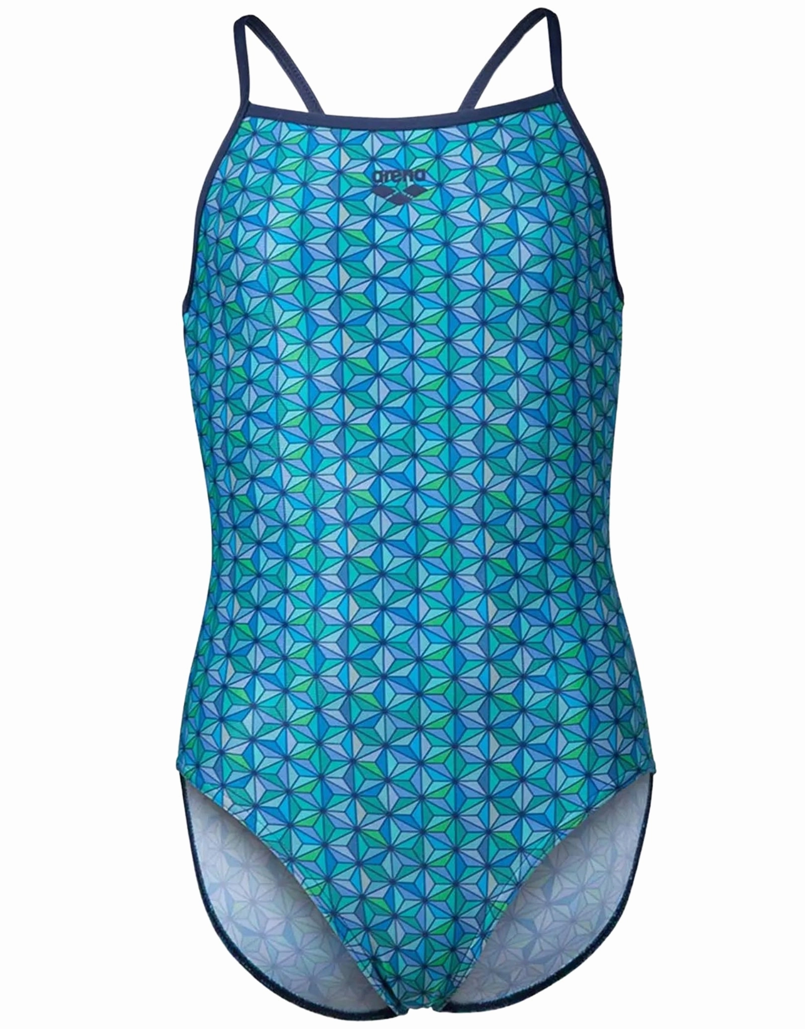 Girls Starfish Lightdrop Back Swimsuit - Navy/Turquoise/Multi