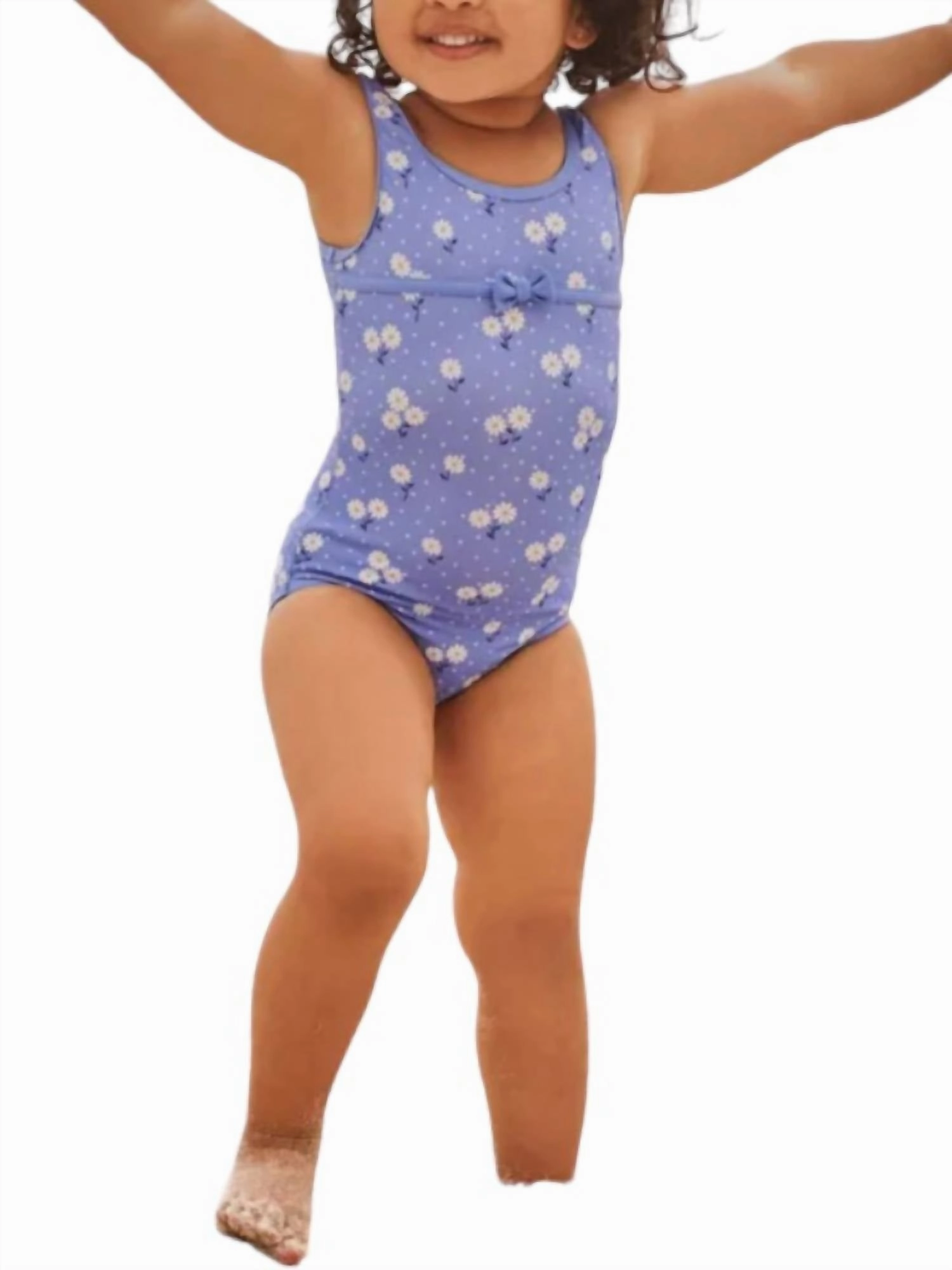 Girls Swimsuit In Daisy Blue