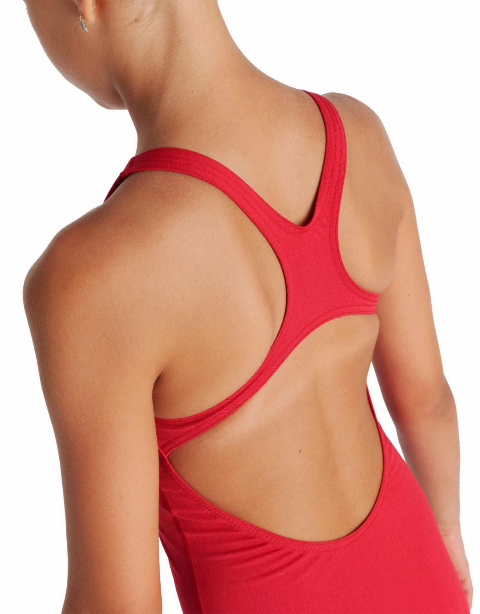 Girls Team Swim Pro Solid Swimsuit - Red/White
