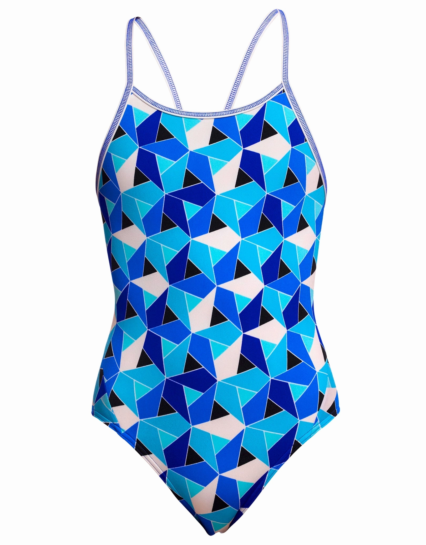 Girls Tetra Tonic Diamond Back Swimsuit - Blue