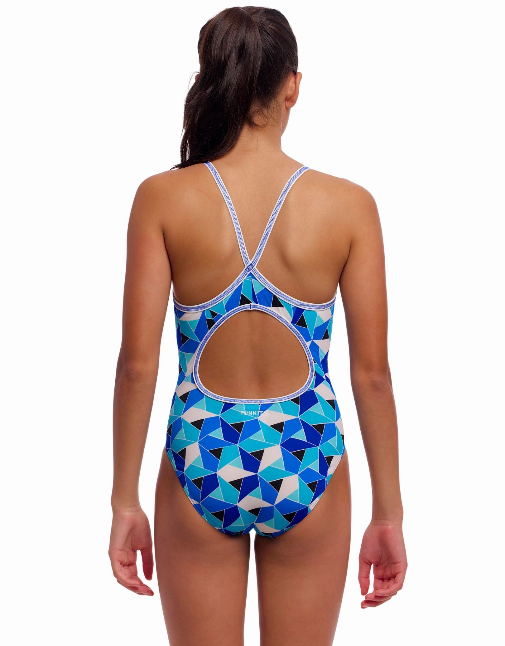 Girls Tetra Tonic Diamond Back Swimsuit - Blue