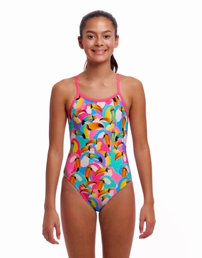 Girls Tou By Tou Single Strap Swimsuit - Multi girls swimwear one piece, girls rash guard swim set