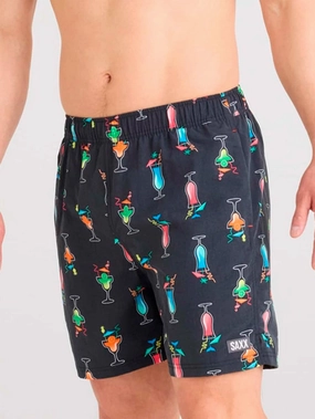 Go Coastal Volley 2N1 15" Swizzles & Straws-Black Swim Trunk Shorts men's boardshorts swimwear, long swim shorts for men