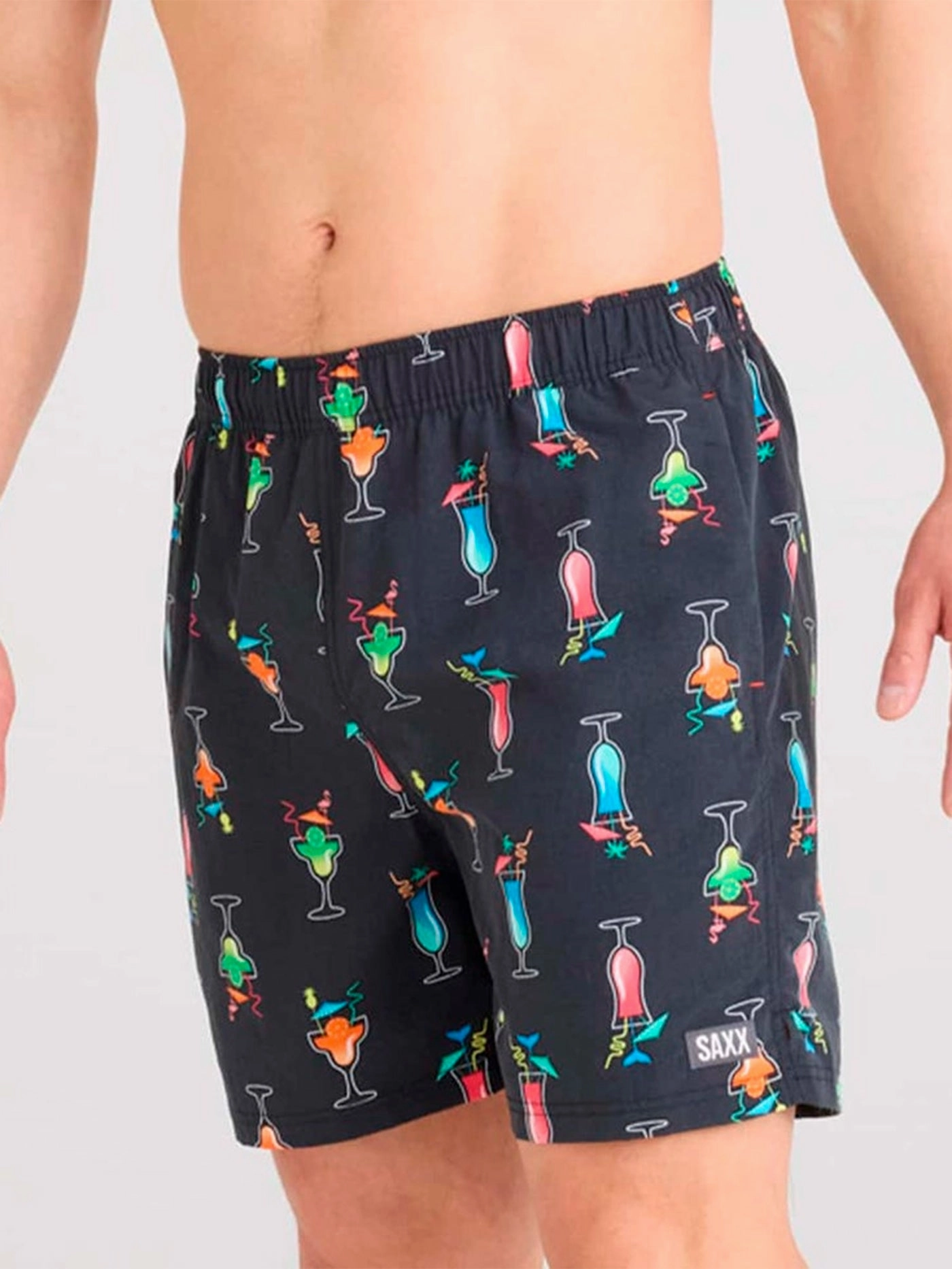 Go Coastal Volley 2N1 15" Swizzles & Straws-Black Swim Trunk Shorts men's boardshorts swimwear, long swim shorts for men