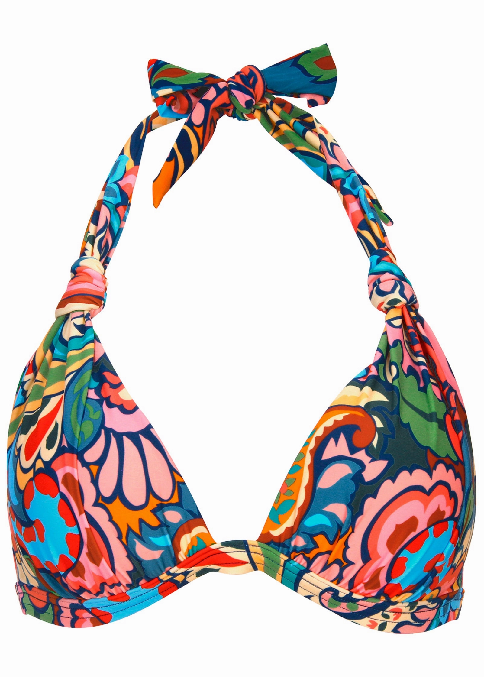 Goddess Push-Up Halter Top - Fiesta Paisley
